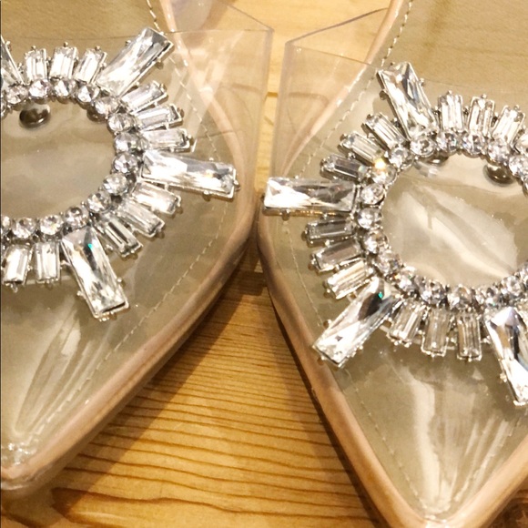 Clear Embellished Princess Mule Heels - Picture 8 of 9